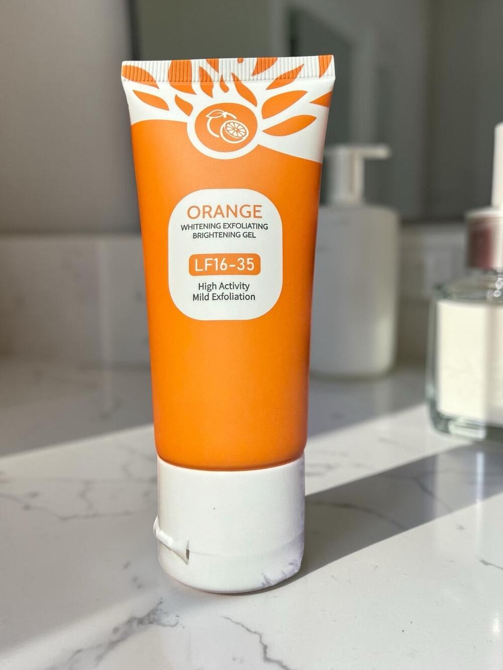 Orange Exfoliating Gel Scrub Facial & Body Exfoliator Hydrating NIB